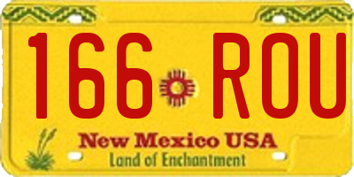 NM license plate 166ROU