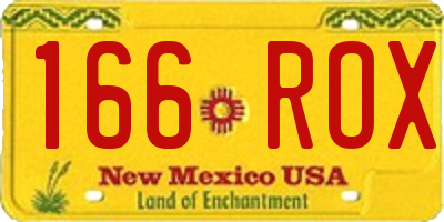 NM license plate 166ROX