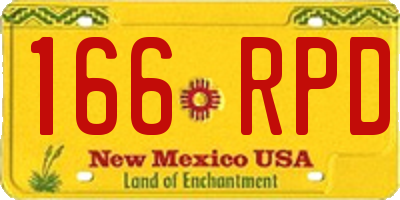 NM license plate 166RPD