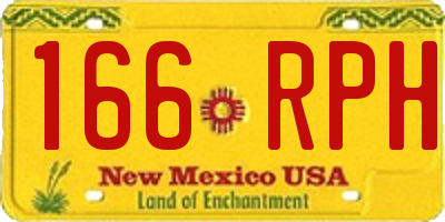 NM license plate 166RPH
