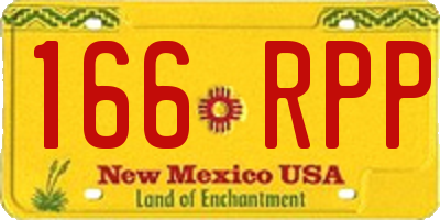NM license plate 166RPP