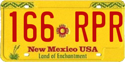 NM license plate 166RPR