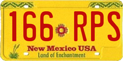 NM license plate 166RPS