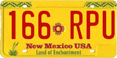 NM license plate 166RPU
