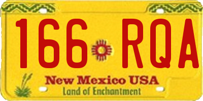 NM license plate 166RQA