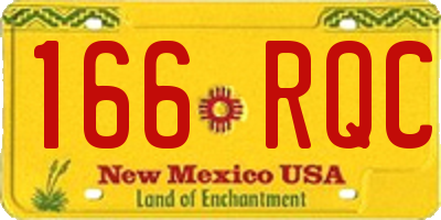NM license plate 166RQC