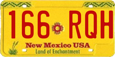 NM license plate 166RQH