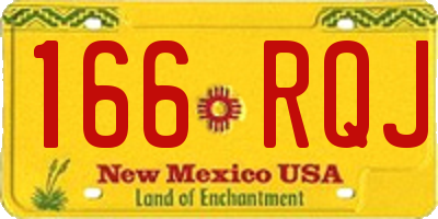 NM license plate 166RQJ