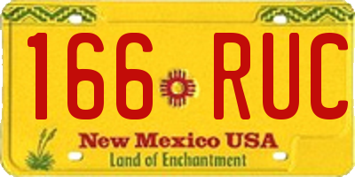 NM license plate 166RUC