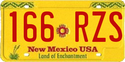 NM license plate 166RZS