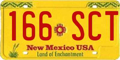 NM license plate 166SCT