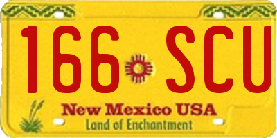 NM license plate 166SCU