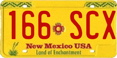 NM license plate 166SCX