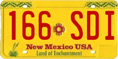 NM license plate 166SDI