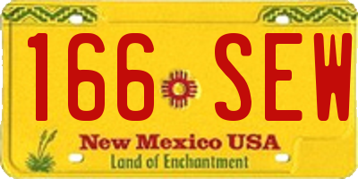 NM license plate 166SEW
