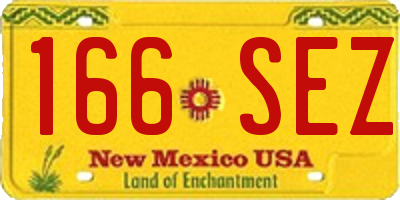 NM license plate 166SEZ