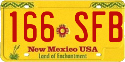 NM license plate 166SFB