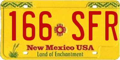 NM license plate 166SFR