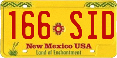 NM license plate 166SID