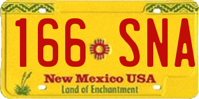 NM license plate 166SNA