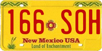 NM license plate 166SOH