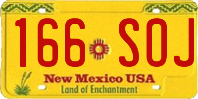 NM license plate 166SOJ