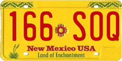 NM license plate 166SOQ