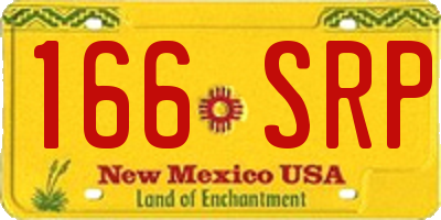NM license plate 166SRP