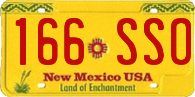 NM license plate 166SSO