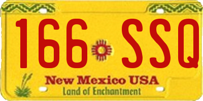 NM license plate 166SSQ