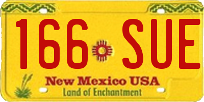NM license plate 166SUE