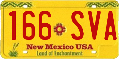 NM license plate 166SVA