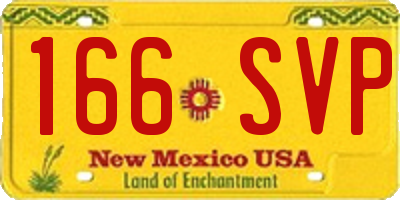 NM license plate 166SVP