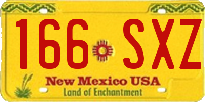 NM license plate 166SXZ