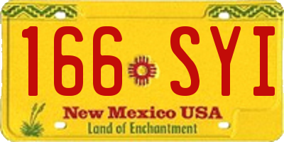 NM license plate 166SYI