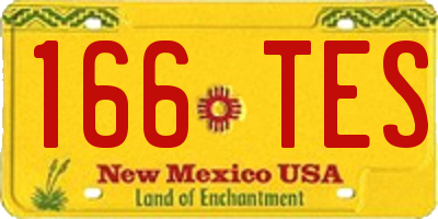NM license plate 166TES