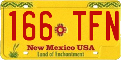 NM license plate 166TFN