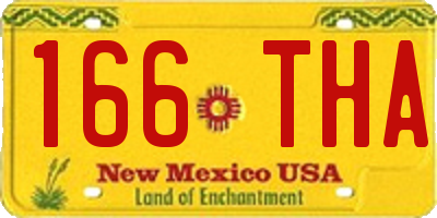 NM license plate 166THA