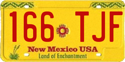 NM license plate 166TJF