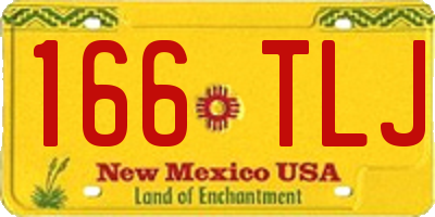 NM license plate 166TLJ