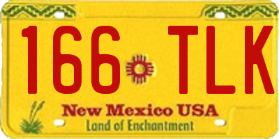 NM license plate 166TLK