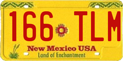 NM license plate 166TLM