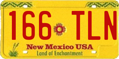 NM license plate 166TLN