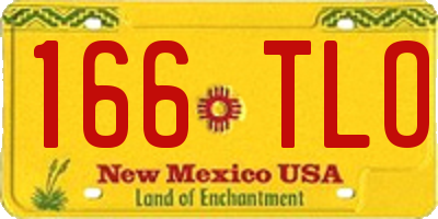 NM license plate 166TLO