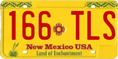 NM license plate 166TLS