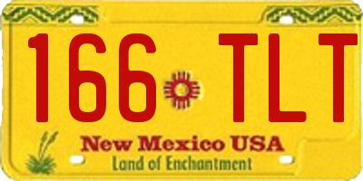 NM license plate 166TLT
