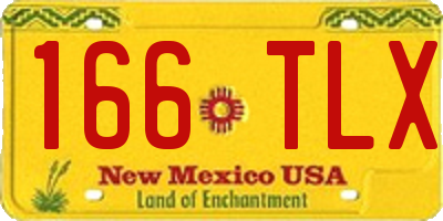 NM license plate 166TLX