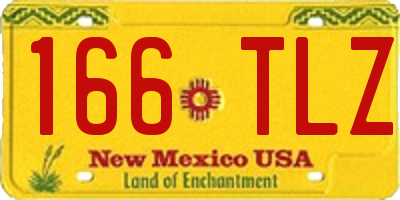 NM license plate 166TLZ