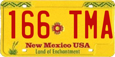 NM license plate 166TMA