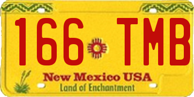 NM license plate 166TMB